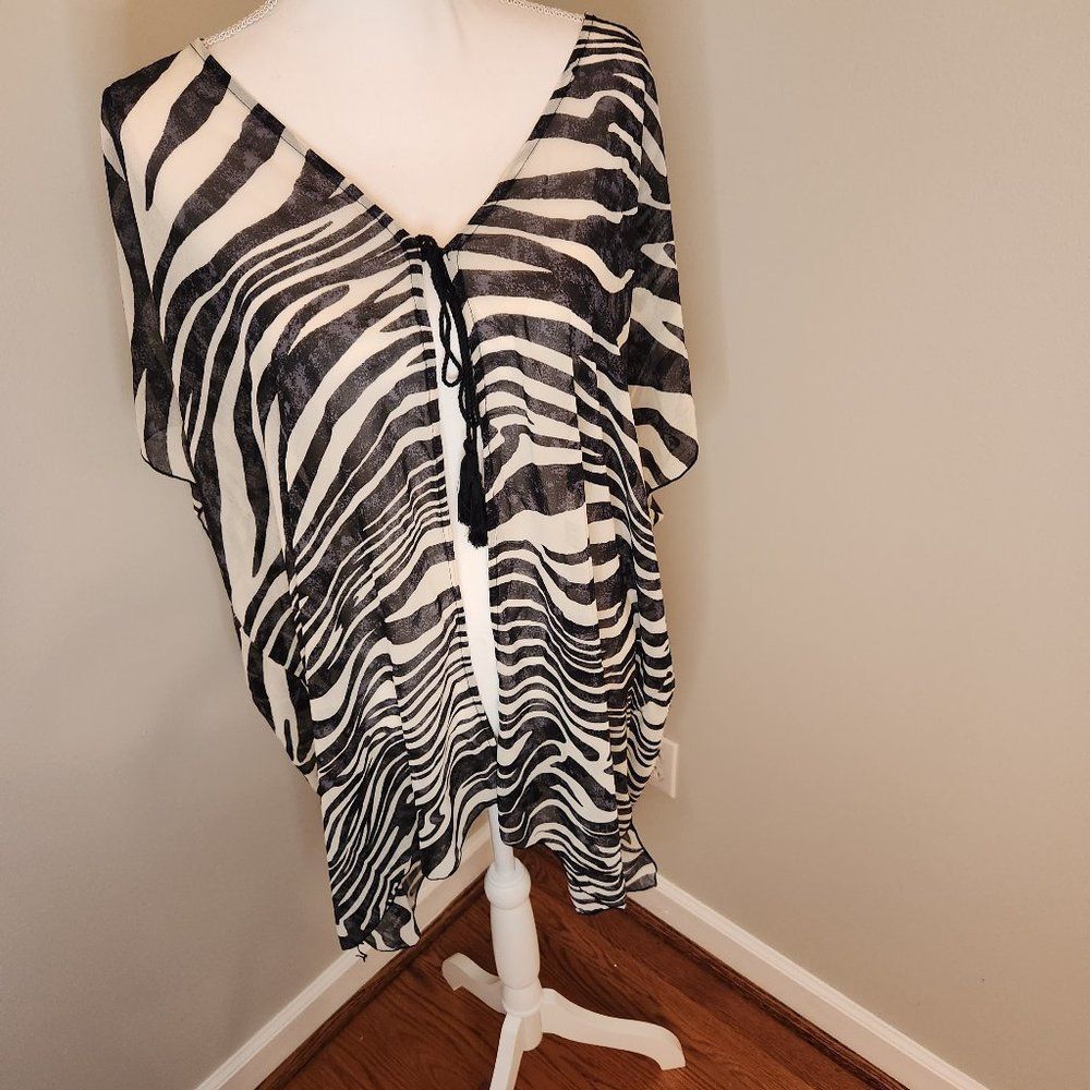 Zebra Print Swim / Beach Cover Up